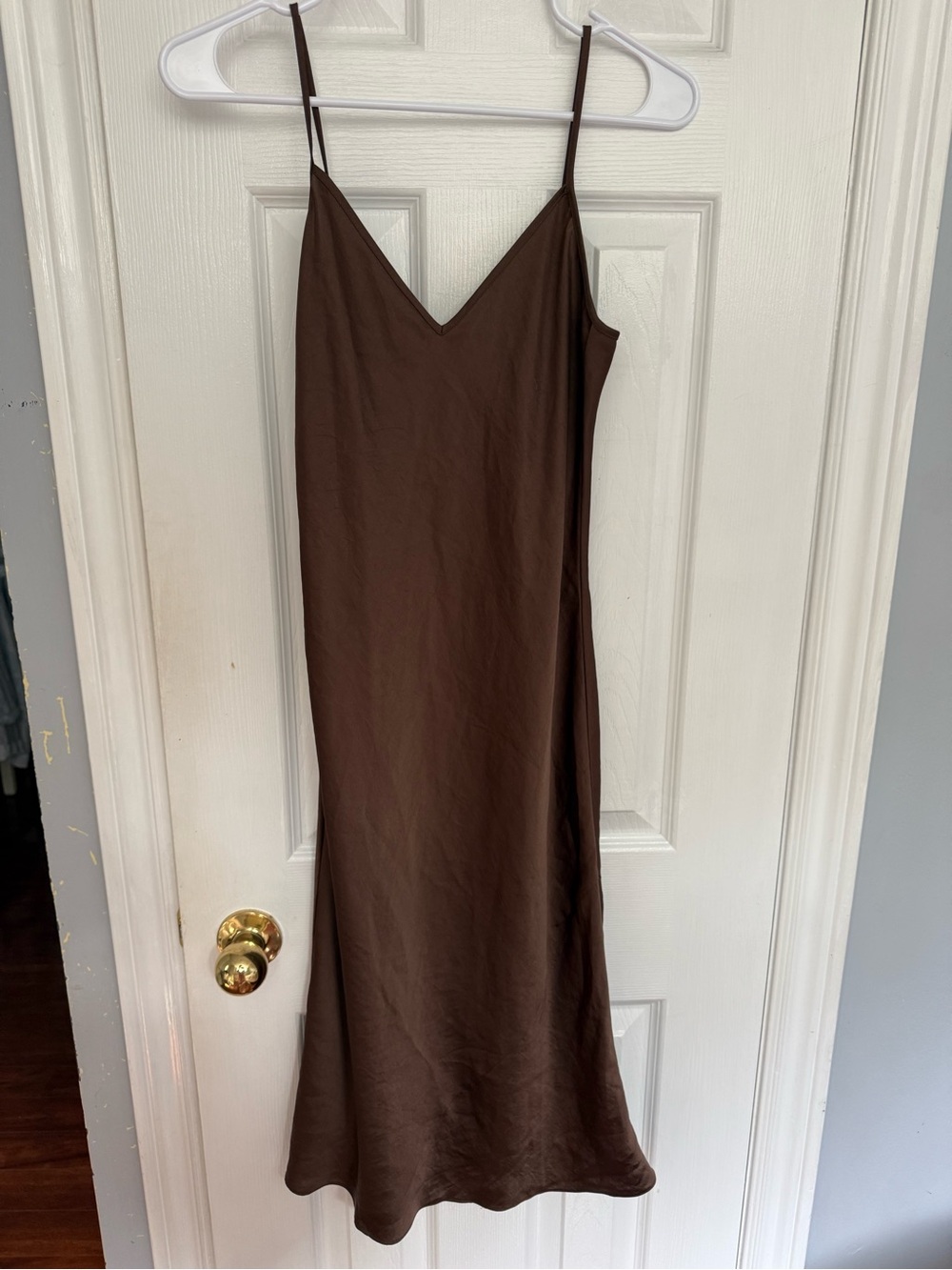 Wilfred Chocolate Brown Slip Midi Dress